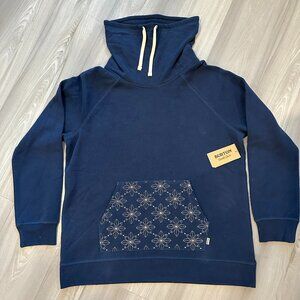 Burton Women’s Indietrip Crushneck Sweater - Dress Blue with Snowflake Detail